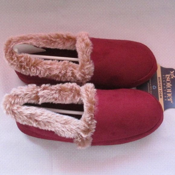 💕 WOMENS ISOTONER CHILI PEPPER CLOSED BACK SLIPPERS SIZE M 💕 - Picture 11 of 12